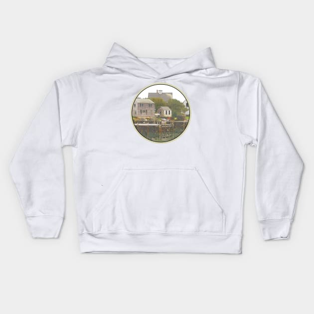 Port Clyde Village Maine Kids Hoodie by Alpen Designs